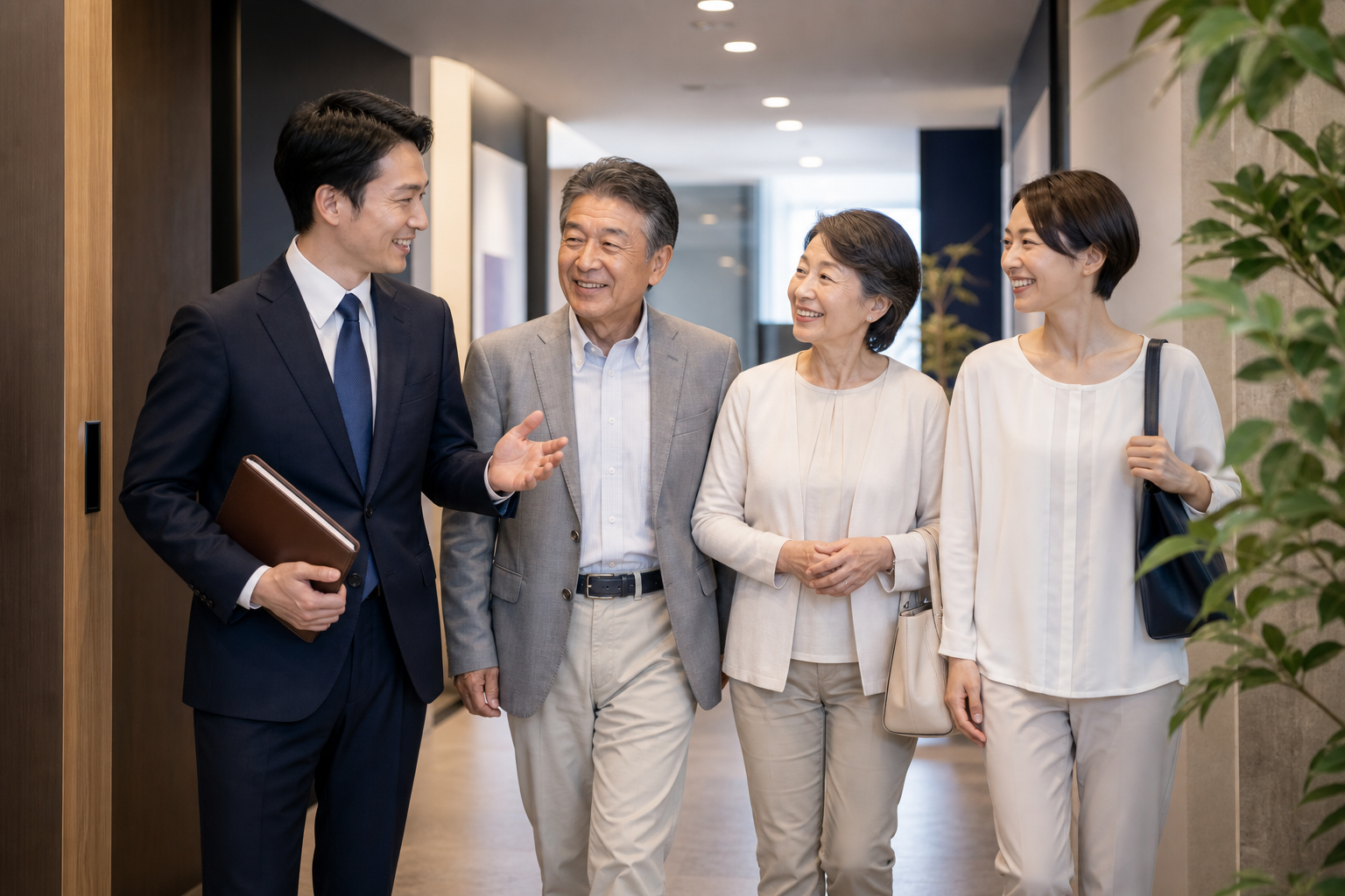 相談後に家族が専門家と安心している写真風イメージ